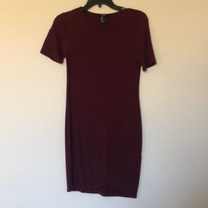 forever 21 burgundy bodycon dress
